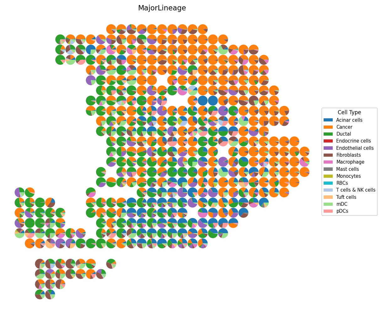 PDAC cell type composition pie charts